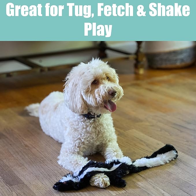 SPOT Skinneeez Skunk 23-Inch Stuffing-Free Plush Dog Toy – Realistic Design with 2 Squeakers – Durable, Soft Polyester for Medium & Large Dogs – Tug, Fetch & Shake Play – for Moderate Chewers