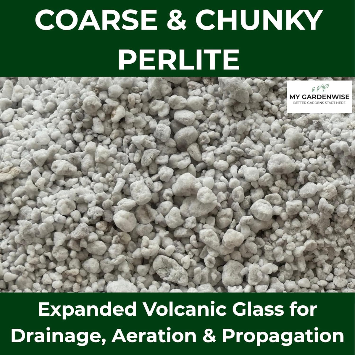 Perlite for Plants, Coarse and Chunky Horticultural Perlite, Organic Perlite for Gardening Indoor & Outdoor, Perlite Bulk Bag, Made in USA (5 quarts)