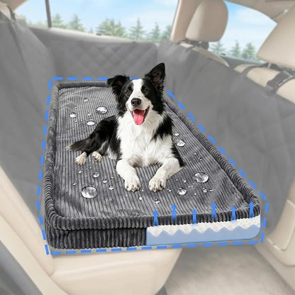 Loiion Dog Car Bed, Non-Slip Backseat Extender Pet Mat 50"x24.6"x2" | Removable, Washable Dog Bed With Waterproof Liner Protects Car Seats, Anti-Slip Travel Bed For Dogs