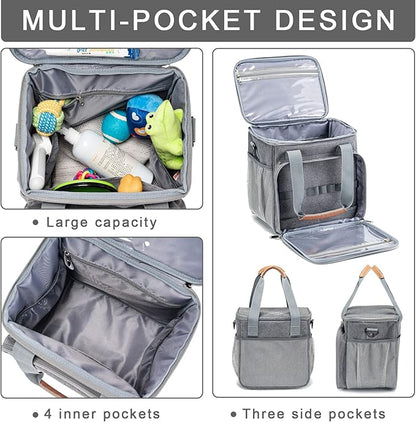 Pet Grooming Bag, Dog Grooming Supplies Organizer Tote Bag, Perfect for Pet Grooming Tool Kit Accessories-Grey