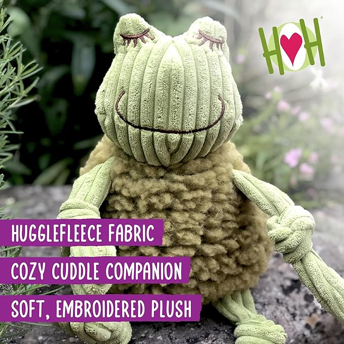 HuggleHounds Plush Dog Toy - Fuzzy Dog Toy, Soft Fleece, Interactive Durable Stuffed for Small and Large Breeds with Squeaker - Louise Lamb, Large