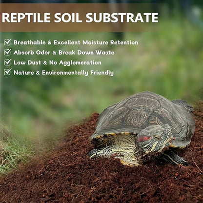 BNOSDM 2PCS Reptile Soil Substrate,Natural Terrarium Bedding,Snake Bedding, Fluffy Reptile Tank Substrate for Tortoise Hermit Crab Tarantulas Lizards