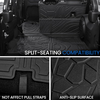 Cargo Mat Backrest Mats for Jeep Wrangler JL 2018-2025 2026 Unlimited 4-Door (Not fit JK/4XE/2-Door), All Weather TPE Cargo Liner Trunk Mat Accessories (Cargo Mat with Backrest Mat)