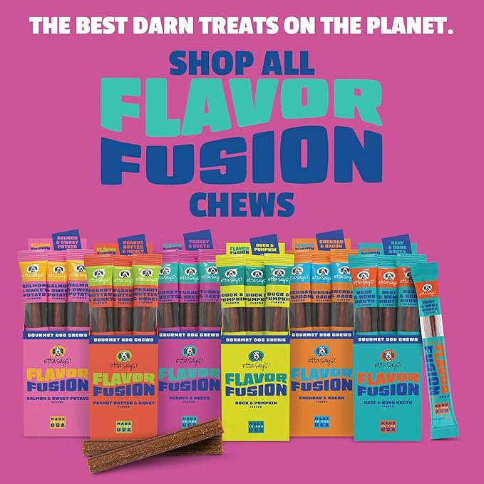 etta says! Flavor Fusion - All Natural Rawhide Free Chews for Dogs 2oz Chew- Turkey and Beets - Made in The USA (12 Count Pack of 1)
