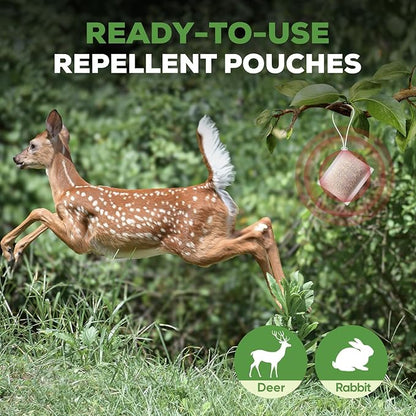 10 Pack Deer Repellent Pouches, Rabbit Repellent Outdoor Deer Repeller Deer Deterrent for Plants & Hostas, Stop Deer Eating Garden Flowers, Safe for Pets & Family
