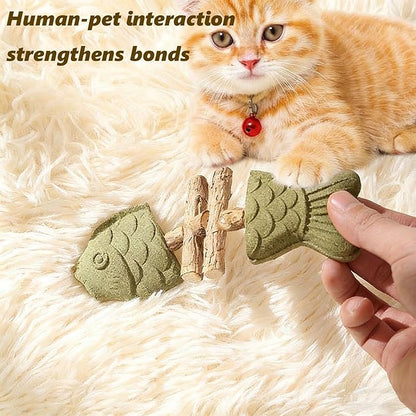 Purrident - Fix Cat Dental Health - Natural Dental Chew for Cats, Fishbone Shape Cat Teething Toy with Catnip, Durable Feline Tooth Care Tool for Indoor & Adult Cats (3CPS-C)