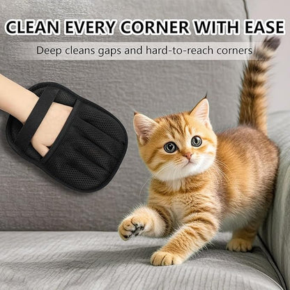 Upgraded Pet Hair Removal Gloves for Cats & Dogs, Five-Finger Electrostatic Reusable Magic Brush for Effortless Pet Hair Remover Tool on Carpet, Clothing, Laundry, Couch, Car Seat