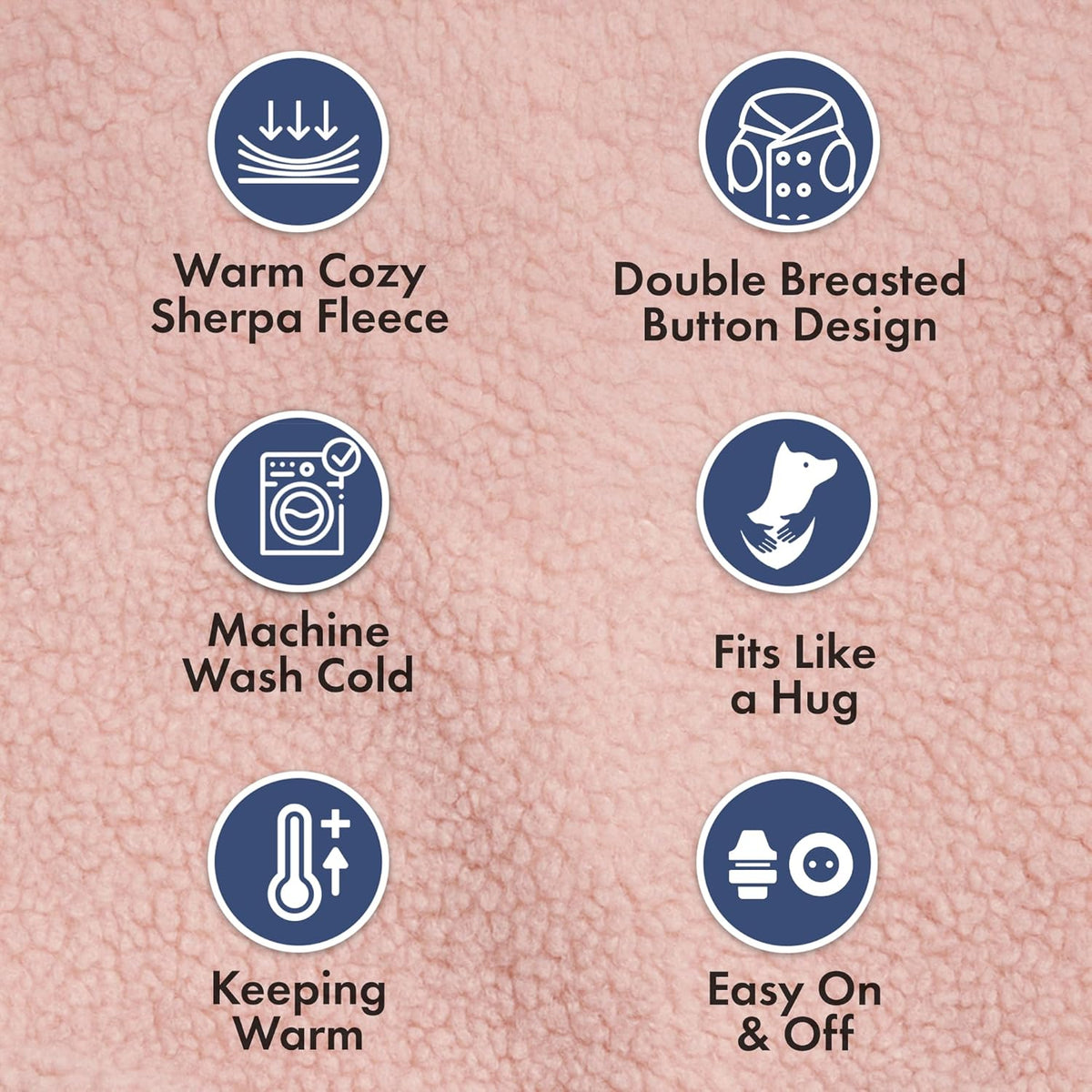Spark Paws Teddy Dog Sweater, Sherpa Jacket Vest with Warm Fleece Lining, Winter Coat Suitable for Small Medium Large XL XXL Breeds - Pink - M