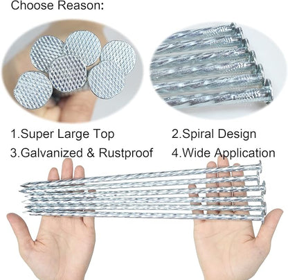 10 Inch Landscape Stakes Galvanized Metal Landscape Edging Anchoring Spikes Stakes, Camping Stakes Tent Pegs for Artificial Turf, Paver Edging, Weed Barrier, House Construction, Carpentry (15)