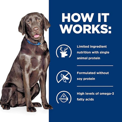 Hill's Prescription Diet d/d Food Sensitivities Potato & Venison Formula Dry Dog Food, Veterinary Diet, 8 lb. Bag