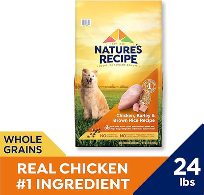 Nature′s Recipe Chicken, Barley & Brown Rice Recipe Dry Dog Food, 24 lb. Bag