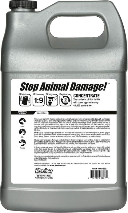 Deer Stopper II, Liquid Animal Stopper Repellent, All Natural, Effective All Year Round, Safe for People and Pets, No Harsh Chemicals, Ready to Use, Deer & Elk Repellent - 1 Gallon Concentrate