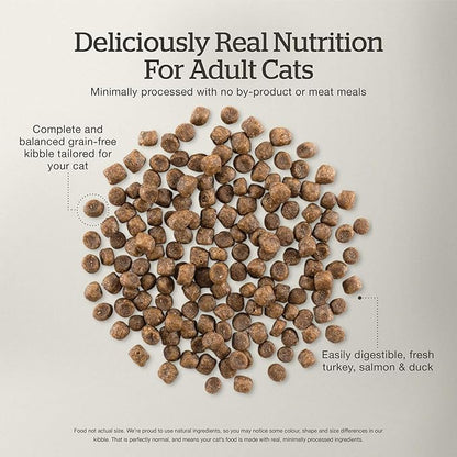 Now Fresh Grain-Free Dry Cat Food with Turkey, Salmon & Duck, Healthy Kibble for Adults Made with Real Meat & Fish, Chicken-Free, with Pumpkin & Probiotics for Sensitive Stomachs, 8 lb Bag