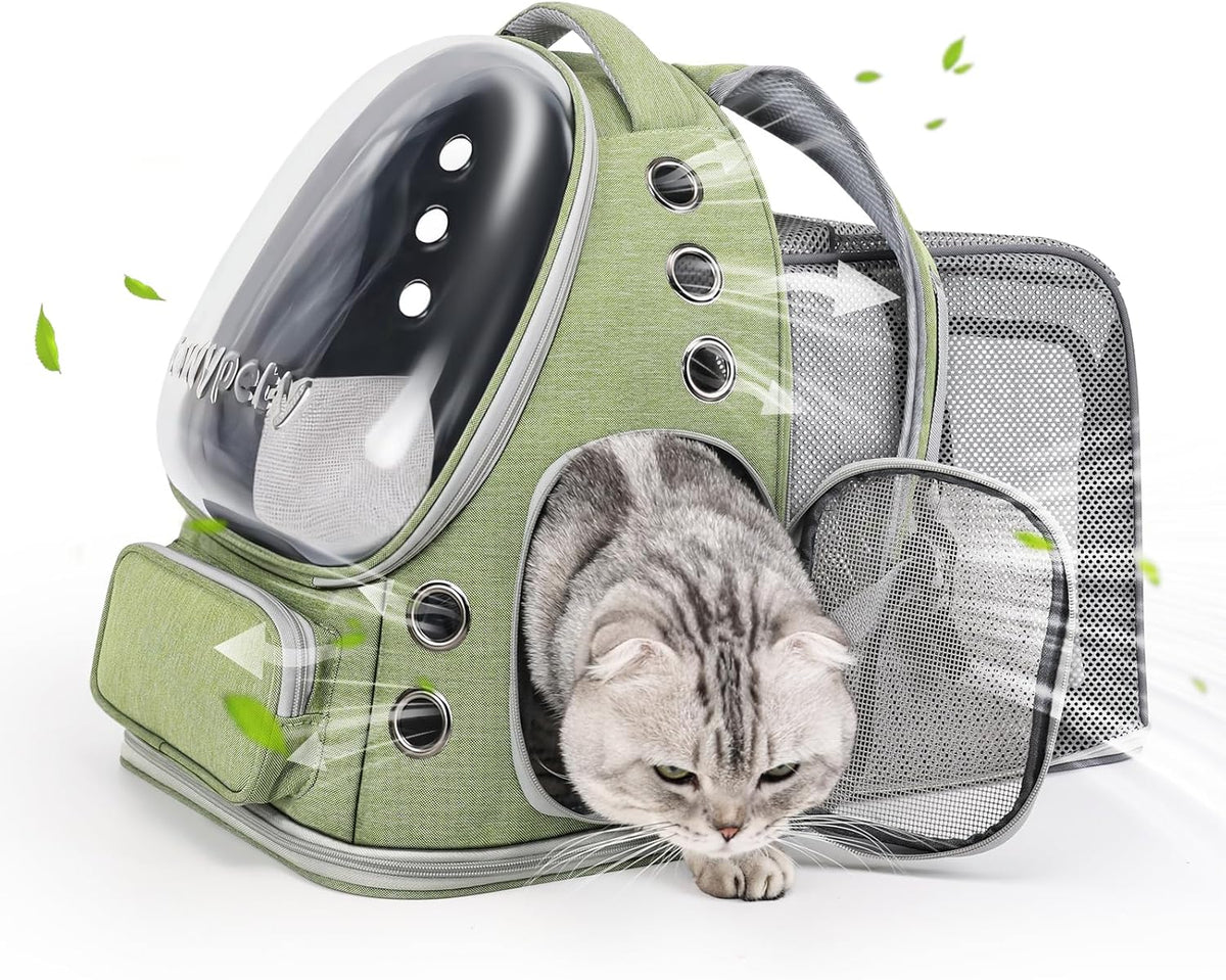 Expandable Cat Backpack,Cat Bubble Backpack Carrier for Carrying Cats, Pets and Small Dogs,Airline-Approved,Designed for Travel, Hiking, Walking,Car