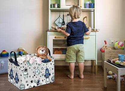 Rec Spaceman Print Box Hamper Storage Basket Collapsible Organizer Bin Gift Shelf Baskets for Home and Kitchen Storage