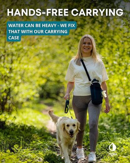Dog Water Bottle, Insulated Dog Travel Water Bottle, Stainless Steel Pet Water Bottle Dispenser Portable Food and Water Bowl for Dogs with Carrying Case for Walking Dog Canteen Travel Kit