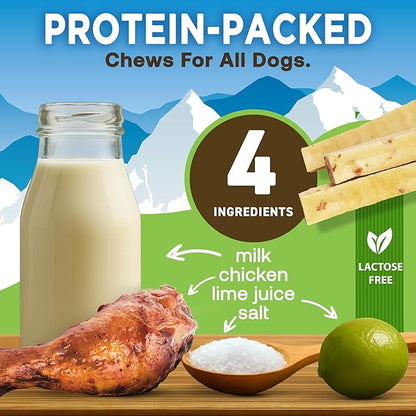 EcoKind Premium Gold Yak Cheese Himalayan Dog Chews, Healthy Dog Treats for Small Dogs, All Natural, High Protein Dog Chew, Chicken, Small - 8 Chews