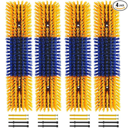 Livestock Scratch Brush With 16 Screws，Animal Back Scratching Brush for Cow,Cattle,Sheep, Horses,Pigs，Massage Grooming Tool(Yellow, 4pcs)