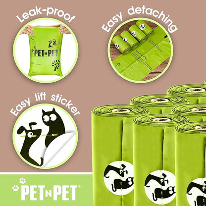 Pet N Pet Poop Bags For Dogs, 120 Counts Plant Based Dog Poop Bags Rolls, Thick Doggie Poo Bag, 100% Leak-proof, Easy to Use Pet Waste Bag
