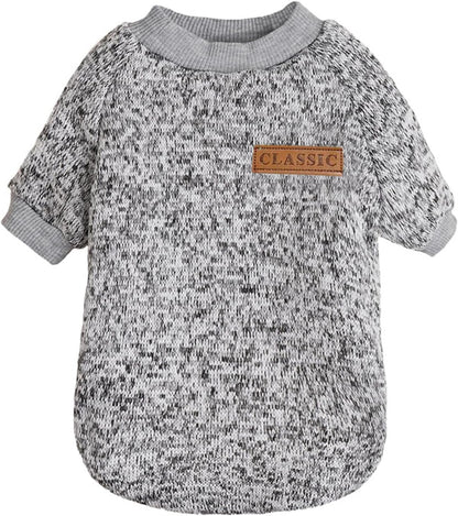 Jecikelon Dog Clothes Dogs Sweater Soft Puppies Clothing Winter Puppy Sweaters Warm Outfit for Dogs Small XXS XS Cat Apparel (Grey, L)