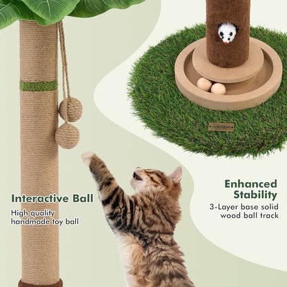 Tall Scratching Post Tower. Gives cats a dedicated spot to stretch, climb, and scratch.
