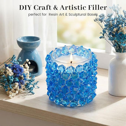 DomeStar Navy Blue Fake Ice Rocks, 150PCS Acrylic Gems Crystals Plastic Diamonds Centerpiece for Vase Fillers DIY Craft Wedding Party Table Scatter Aquarium Tank Cobalt Blue Decorations