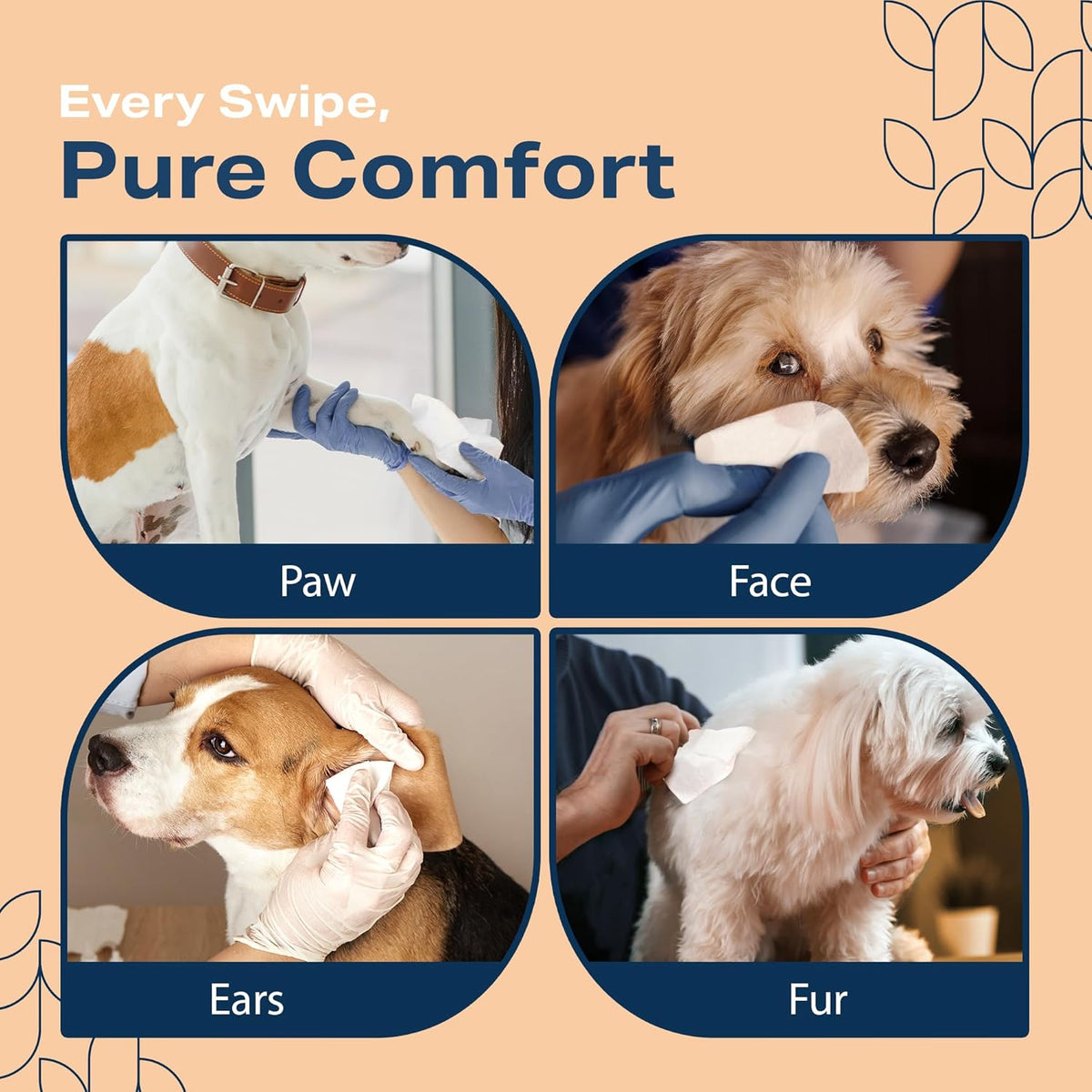 Pet Wipes for Dogs and Cats Plant Based – Unscented (Pack of 400) Dog Wipes for Paws and Butt - Deodorizing Non Toxic Dog Wipes, +12 Additional Travel Wipes