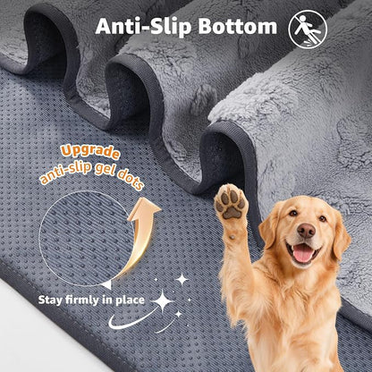 LOOBANI 2 Pack Extra Large Washable Pee Pads for Dogs 72"x72", Gray | Non-Slip Reusable Dog Mat, Super Absorbent & Waterproof Whelping Pads For Floor, Bed, Incontinence, Housebreak, Leak-Proof