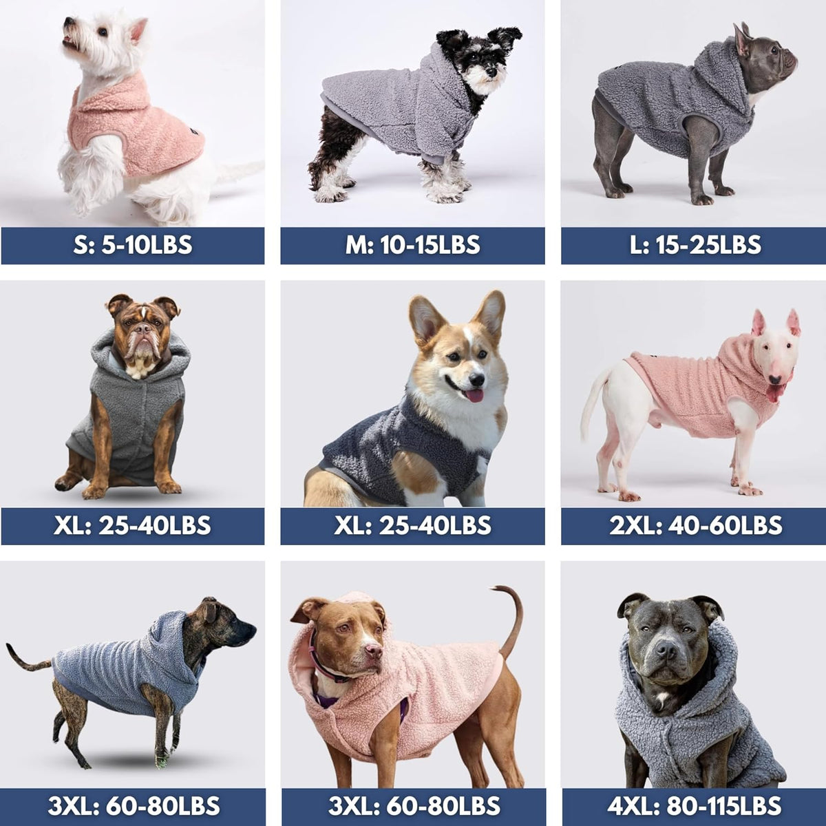Spark Paws Teddy Dog Sweater, Sherpa Jacket Vest with Warm Fleece Lining, Winter Coat Suitable for Small Medium Large XL XXL Breeds - Pink - 3XL