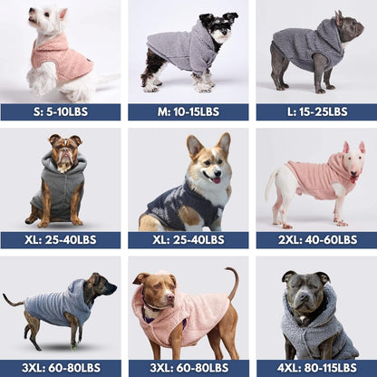 Spark Paws Teddy Dog Sweater, Sherpa Jacket Vest with Warm Fleece Lining, Winter Coat Suitable for Small Medium Large XL XXL Breeds - Pink - 3XL