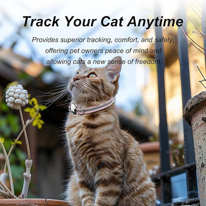 AirTag Cat Collar, Ultra Elastic Cat Tracker Collar with Apple Air Tag Holder, [Lightweight][Scratch Resistant] Stepless Adjustable GPS Pet Collar for Cats Kittens [Pink]