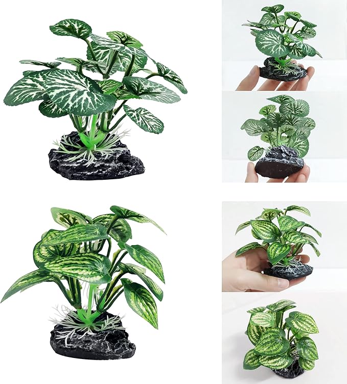 8PCS Betta Fish Tank Decorations Aquarium Decorations Artificial Plastic Plants Ornament for Hiding Fish Reptil