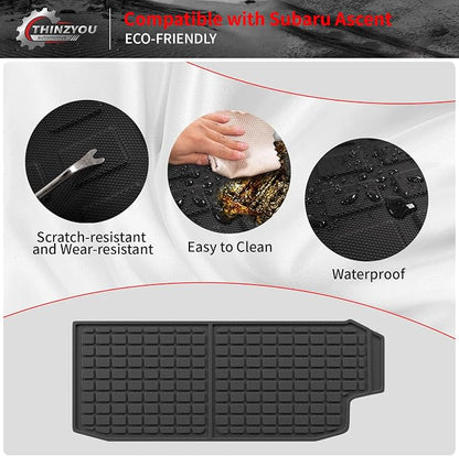 Cargo Mat Compatible with 2019-2025 2026 Subaru Ascent Cargo Liner Trunk Liner TPE Back Seat Cover Protector 2023 Ascent Accessories (Fit 7&8 Seats, Trunk Mat+3rd Row Backrest Mats)