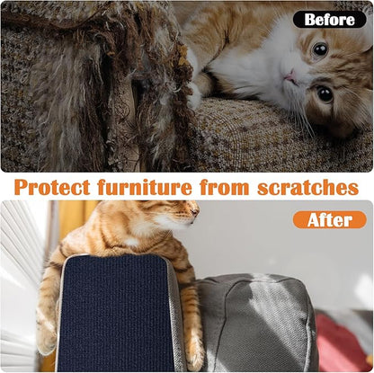 Cat Scratch Furniture Protector - 158" x 17" Trimmable Self-Adhesive Cats Claws Scratch Pads, DIY Cat Climbing Couch Protector for Scratch Post Cat Tree Replacement Indoor (Dark Blue)