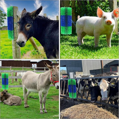 6pcs Livestock Scratching Brush Goat Scratcher Brush Full Massage Grooming Tool with 24 Screws for Cow,Cattle,Cow,Sheep, Horses,Pigs