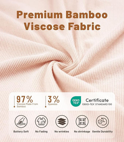 NACHILA Pajamas for Women-Viscose from Bamboo, Ribbed Racerback Tank Top Sexy Split Shorts Pajama Sets Cooling Sleep Cami Pjs