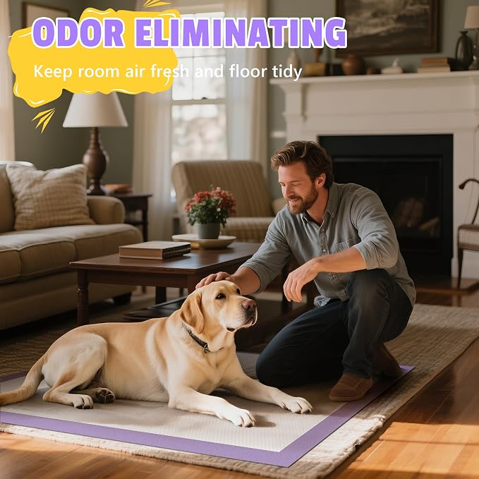 Boscute Lavender Scented Thicken 6 Layers Heavy Absorbent 30"x36" Pet Training Dog Pee Pads, Extra Large Polymer Leak-Proof Quick Dry Puppy Pee Pads, Disposable Pee Pads for Dogs Cats Rabbit 45Counts | Heavy Absorbent up to 7 Cups, Quick Dry, for Dogs ...
