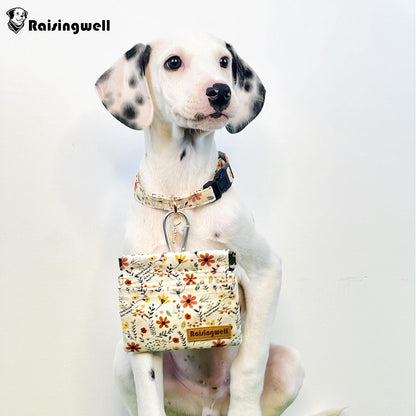 Dog Treat Pouch, Small Cotton Pocket Sized Training Holder, Hand Free Walking Funny Bag with Carabiner, Self-Closing Pet Feed Snack Reward, Behavior Aids for Puppy Travel or Outdoor Use