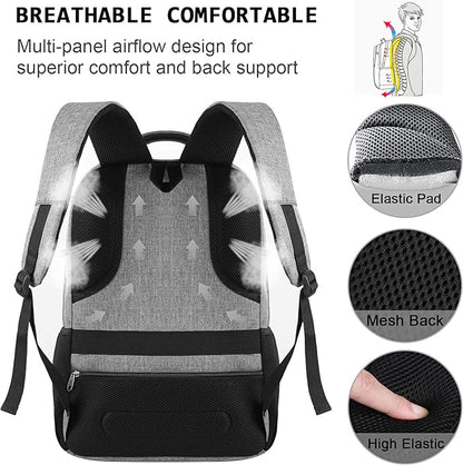 Volher Laptop Backpack,Business Travel Anti Theft Slim Durable Laptops Backpack,Water Resistant College Computer Bag for Women & Men Fits 15.6 Inch Laptop and Notebook - Grey
