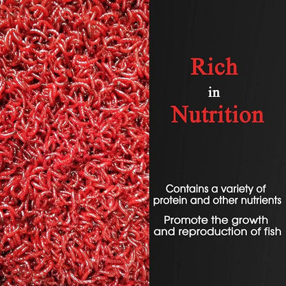 Blood Worms All Natural Tropical Fish Food for Small to Medium Sized Saltwater & Freshwater Fish - Betta Guppy Discus Cichlids Discus Goldfish Angel Fish