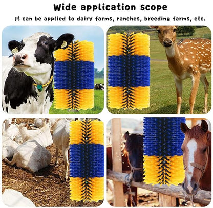 2/4PCS Livestock Massage Brush, Horse Cow Goat Pet GroomingTools | Durable livestock massage brush with 8 screws, ideal for horses, cows and goats grooming, cleaning