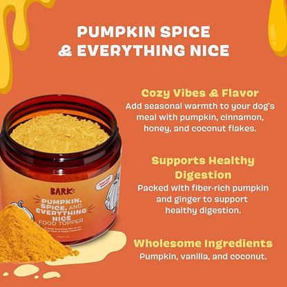 Barkbox Pumpkin Spice Digestive Food Topper Broth Powder, All Life Stages, Large & Small Breeds - 6.1oz