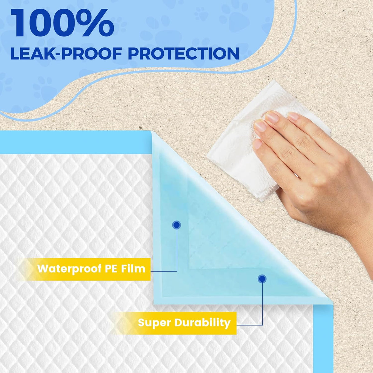 Dog Pee Pads Extra Large 28"x34" - 100 Pack Super Absorbent XLarge Puppy Pads 100 Count Leak-Proof Disposable XL Pet Potty Training Pads for Dogs, Puppies, Doggy