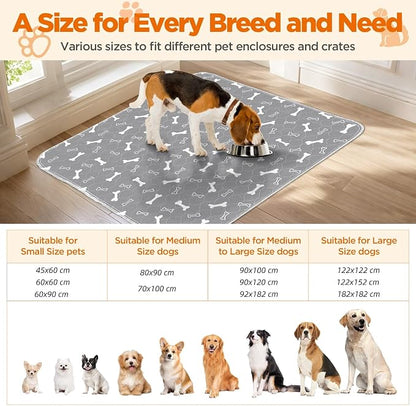 Washable Pee Pad for Dogs, 2 Pack Extra Large Puppy Pads, 54"x54" | Super Absorbent, Waterproof & Leakproof, Non-Slip Bottom, Machine Washable, For Floors, Beds, Couches, Crates, Carpets, Cars