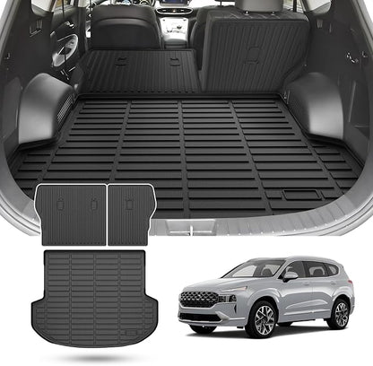 Santa Fe Cargo Liner - Trunk Mat for Hyundai Santa Fe 2021-2023, All Weather Cargo Mat for Santa Fe Accessories, Heavy Duty Car Mats, Car Accessories