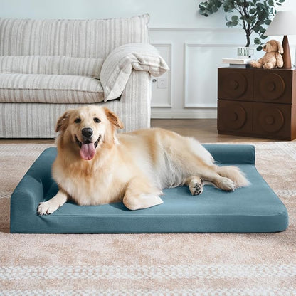 Gel Memory & High-Density Foam Orthopedic Dog Bed 44x32x7.5 Large | | Double Waterproof Cover | Machine Washable | Non-Slip Base | Fur-Resistant Tech Fabric