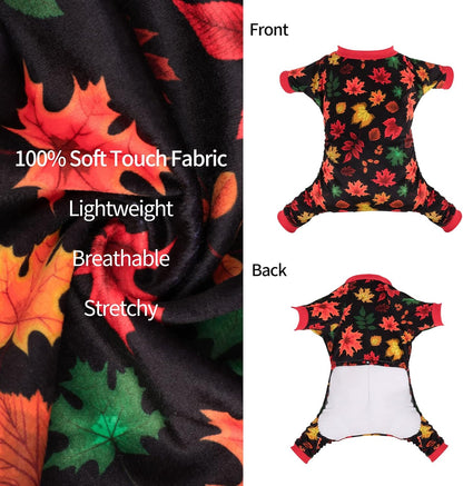 CuteBone Dog Halloween Pajamas Puppy Onesies Small Dogs Soft Pjs Coat Cat Apparel Comfy Pet Christmas Clothes Outfit Doggie Bodysuit P265M