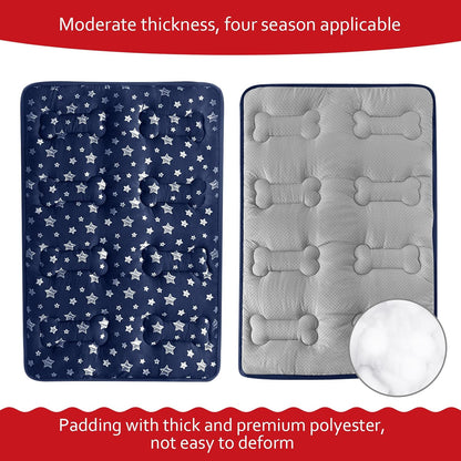 Dog Crate Mat (36" X 23"), Soft Dog Bed Mat with Cute Prints, Personalized Crate Pad, Anti-Slip Bottom, Machine Washable Kennel Pad