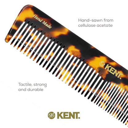 Kent 16T TY Fine Tooth and Wide Tooth Comb for Daily Grooming, Handmade Styling Comb for All Hair Types, Styling and Detangling Combs for Men and Women