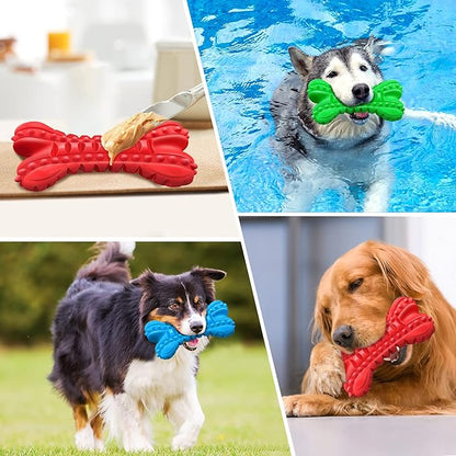 LEGEND SANDY Dog Toys for Aggressive Chewers Large Breed, Durable Dog Bones Squeaky Chew Toy, Nearly Indestructible Dog Toys for Large, Tough Natural Rubber Puppy Chew for Medium Teeth Cleaning